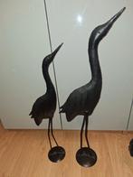 Set van 2 metalen reiger beelden, Huis en Inrichting, Ophalen of Verzenden, Zo goed als nieuw