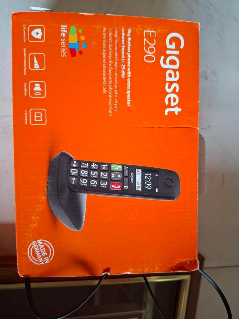 Gigaset E290 - Gebruikte Draadloze Telefoon, Ophalen of Verzenden, Gebruikt, 1 handset, Stralingsarm