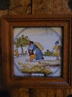 Tegel met Bijbelse afbeelding Luc 15:20, Antiek en Kunst, Antiek | Wandborden en Tegels, Ophalen of Verzenden