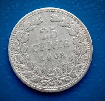 25 cent 1903 - Wilhelmina    beschikbaar voor biedingen