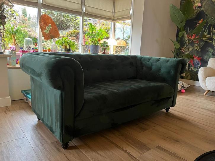 Dutchbone Bank Chester Velvet, Huis en Inrichting, Banken | Sofa's en Chaises Longues, Zo goed als nieuw, Tweepersoons, 75 tot 100 cm