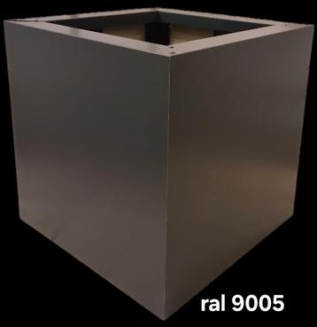 Set van2 plantenbakken zwart Ral 9005 50x50xh50 met bodem beschikbaar voor biedingen