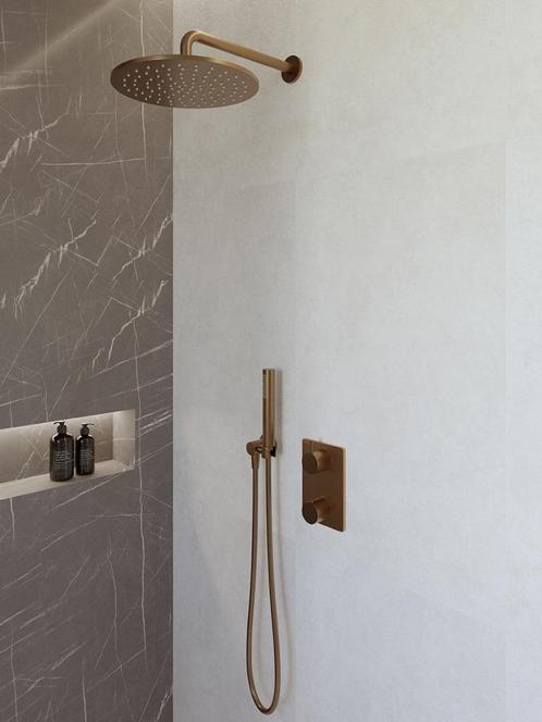 Douchesets: op- of inbouw, chroom, rvs, koper, messing, goud, Doe-het-zelf en Verbouw, Sanitair, Nieuw, Douche, Chroom, Koper
