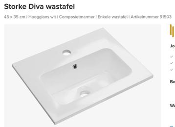 Nieuwe wastafel Storke Diva 45x35 beschikbaar voor biedingen
