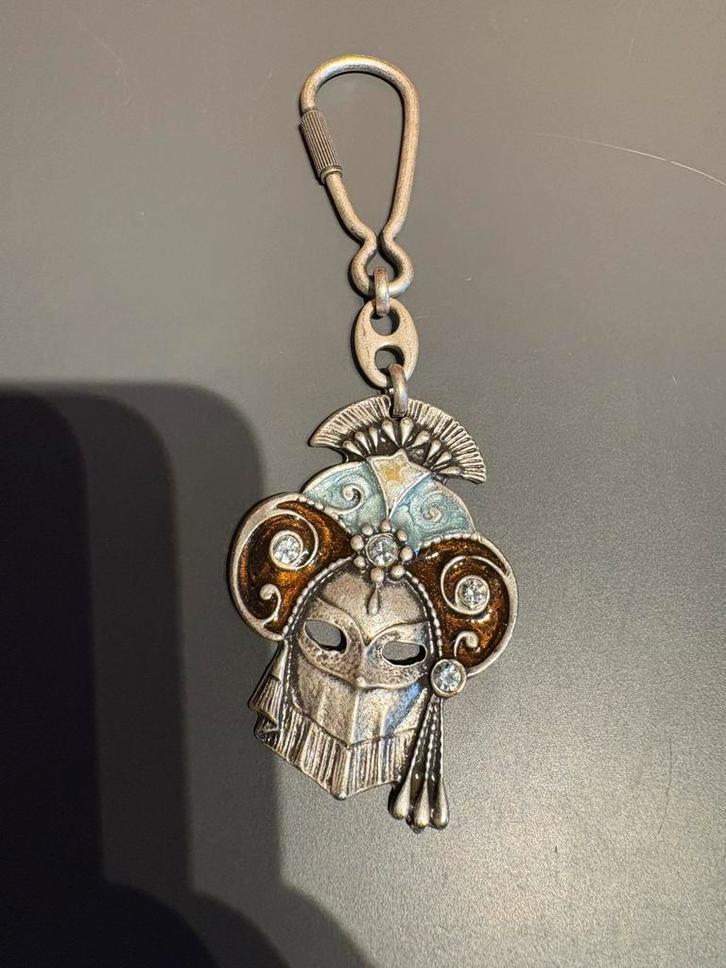 Antieke sleutelhanger –Griekse krijgershelm  kristalaccenten, Sieraden, Tassen en Uiterlijk, Kettinghangers, Overige materialen