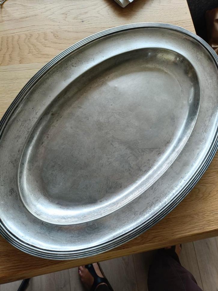 GROTE VERZILVERDE SCHAAL, Antiek en Kunst, Antiek | Schalen, Ophalen of Verzenden