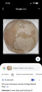 Vintage Wereldbol Poef, Ophalen, Gebruikt, Rond, Minder dan 50 cm