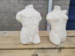 man en vrouw betonnen zware torso beelden, Ophalen of Verzenden, Zo goed als nieuw, Mens