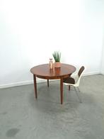 Vintage design uitschuifbare palissander Lübke ronde tafel, Huis en Inrichting, Tafels | Eettafels, Gebruikt, 150 tot 200 cm, Rond