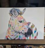 Schilderij zebra, Huis en Inrichting, Woonaccessoires | Schilderijen, Tekeningen en Foto's, Ophalen, 50 tot 75 cm, Schilderij