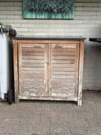Teak houten tuinkast, Tuin en Terras, Ophalen, Gebruikt, Hout