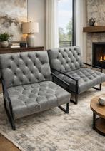 Twee Suede Fauteuils, Huis en Inrichting, Ophalen, Eenpersoons, 75 tot 100 cm, Zo goed als nieuw