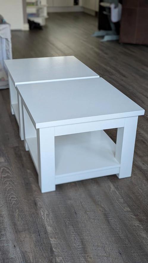 2 witte salontafels van Richmond, Huis en Inrichting, Tafels | Sidetables, Gebruikt, 50 tot 75 cm, 50 tot 100 cm, Vierkant, Ophalen