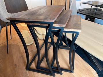 Bijzettafel set zwart mango hout elders 129 nu 79 beschikbaar voor biedingen