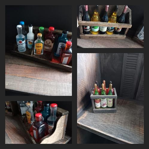 Sober gruttersbak drank & krat wijn miniatuur poppenhuis, Verzamelen, Poppenhuizen en Toebehoren, Nieuw, Poppenhuis, Ophalen