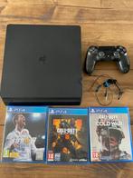 PlayStation4 Slim 500gb inc. 3 spellen + HDMI en microfoon, Met 1 controller, Ophalen of Verzenden, 500 GB, Zo goed als nieuw