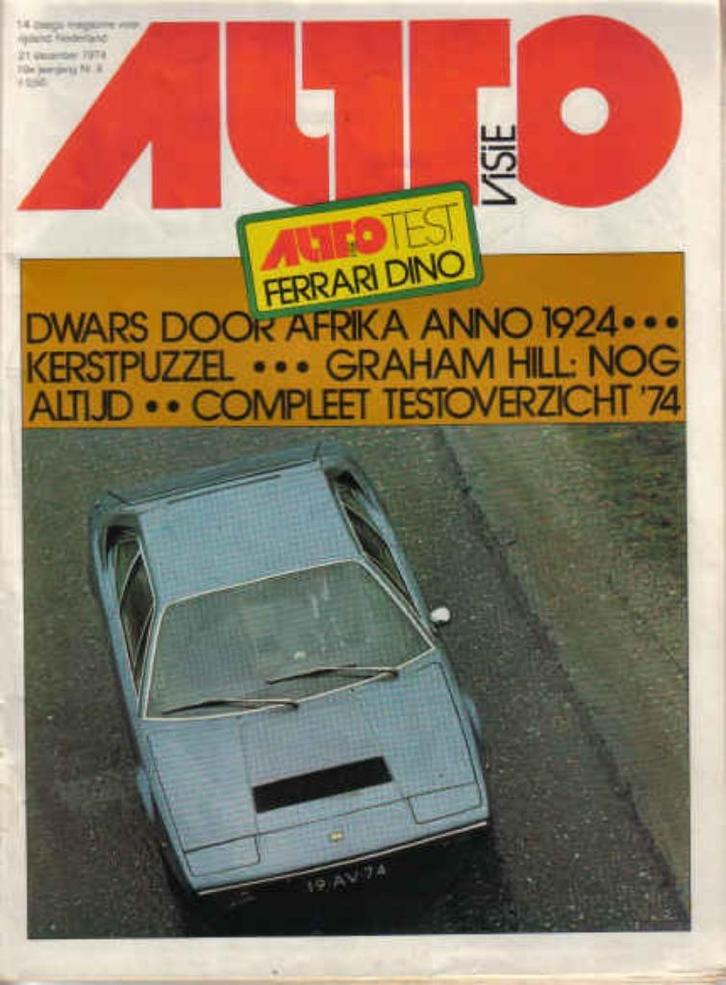 Autovisie 8 21 Dec 1974 : Ferrari 308 GT4 Dino - Graham Hill, Boeken, Auto's | Folders en Tijdschriften, Gelezen, Algemeen, Ophalen of Verzenden