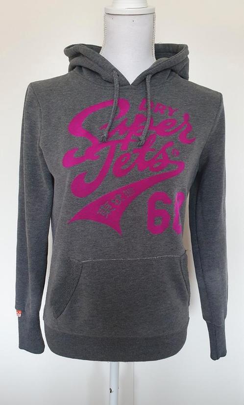 Grijs met roze opdruk hoodie van Superdry maat S., Kleding | Dames, Truien en Vesten, Zo goed als nieuw, Maat 36 (S), Grijs, Ophalen of Verzenden