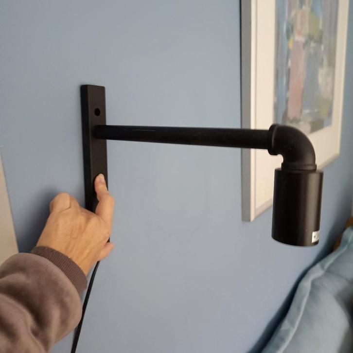 Industriële Wandlamp Zwart Metaal, Huis en Inrichting, Lampen | Wandlampen, Zo goed als nieuw, Metaal, Ophalen