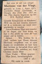 Martinus van der Vlugt Lisse 1875, Verzamelen, Bidprentjes en Rouwkaarten, Ophalen of Verzenden