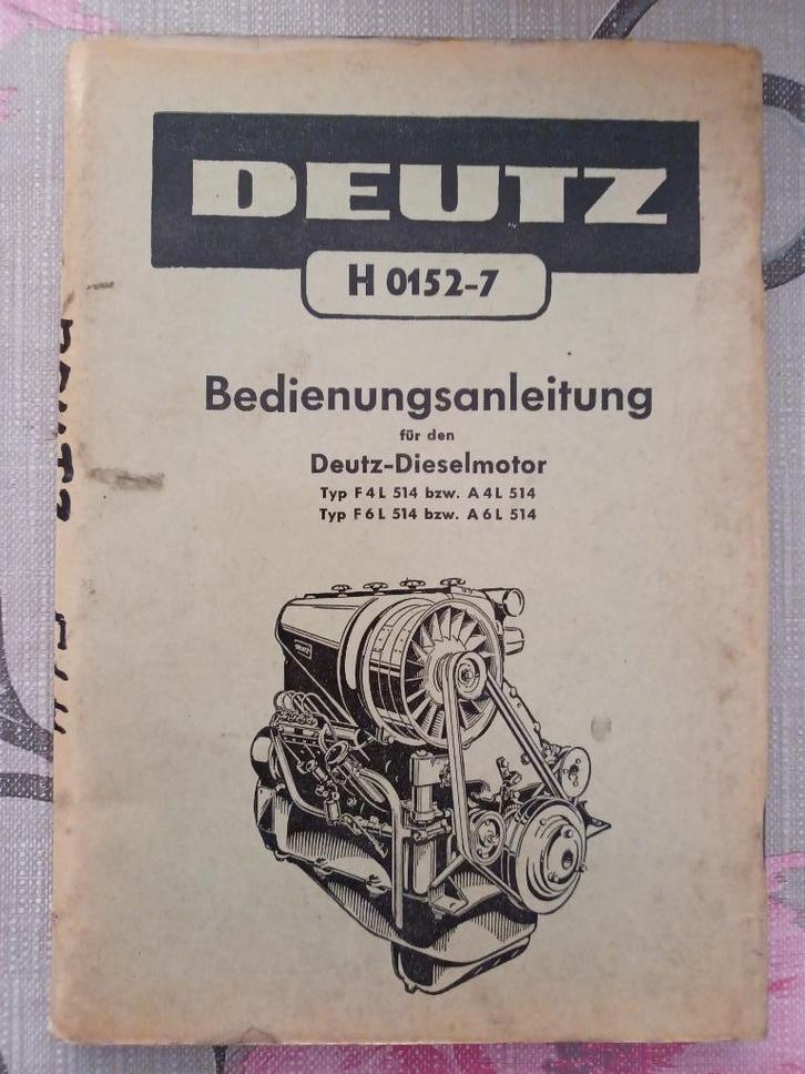 Handleiding, onderdelenboek Deutz motor F4L514 A4L514 F6L514, Boeken, Vervoer en Transport, Gelezen, Tractor en Landbouw, Ophalen of Verzenden