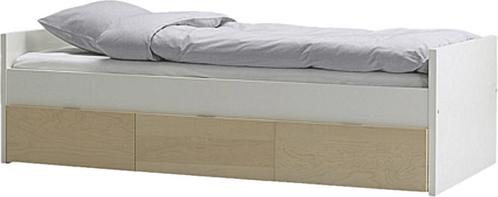 Ikea Brekke ledikant 200x90, Huis en Inrichting, Slaapkamer | Bedden, Zo goed als nieuw, Eenpersoons, 90 cm, 200 cm, Hout, Wit