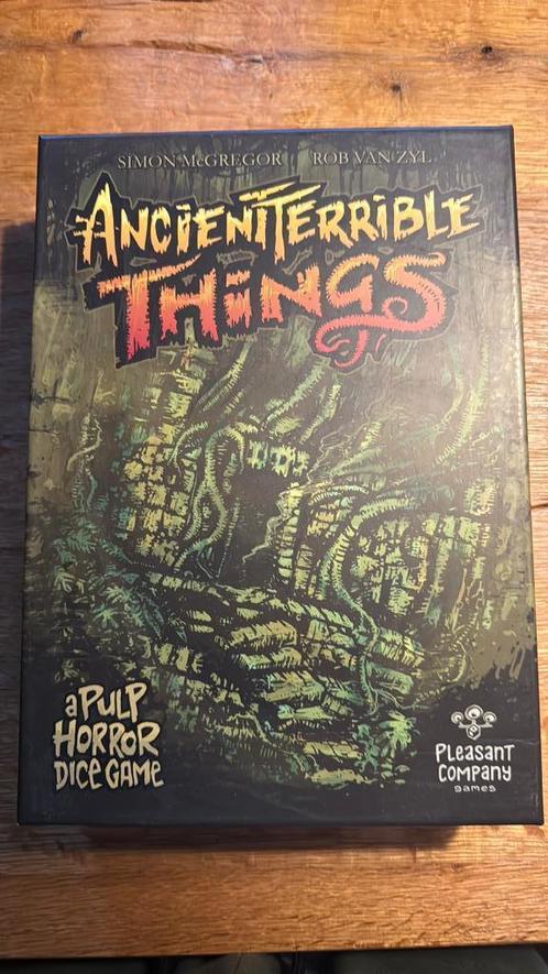 Ancient Terrible Things. Dobbelspel Zgan. EN, Hobby en Vrije tijd, Gezelschapsspellen | Bordspellen, Zo goed als nieuw, Ophalen of Verzenden
