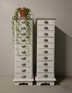 Twee vintage ladekasten apothekerskast brocante kasten set, Ophalen of Verzenden