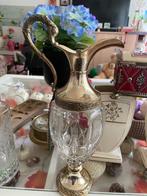 vintage karaf uit italië glas en verzilverd, Antiek en Kunst, Antiek | Glas en Kristal, Ophalen of Verzenden