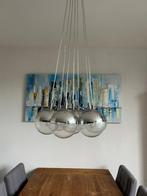 Hanglamp met 7 glazen bollen, Huis en Inrichting, Lampen | Hanglampen, Glas, Zo goed als nieuw, 50 tot 75 cm, Ophalen