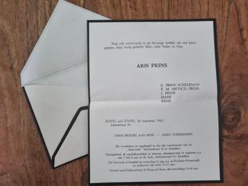 Rouwkaart uit Koog aan de Zaan 1962 beschikbaar voor biedingen