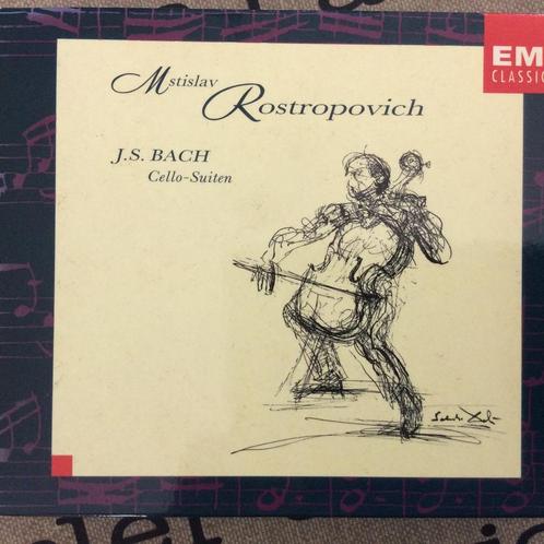 2cd JS Bach. Cello Suites. Mstislav Rostropovich., Cd's en Dvd's, Cd's | Klassiek, Zo goed als nieuw, Kamermuziek, Barok, Ophalen of Verzenden