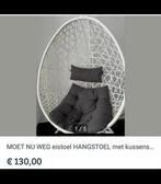 Witte Hangstoel / Eistoel met Kussens, Huis en Inrichting, Stoelen, Wit, Ophalen of Verzenden, Zo goed als nieuw, Metaal