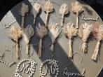 Set stoeldecoratie bruiloft: pampasboeketjes, stoelbordjes, Ophalen of Verzenden, Zo goed als nieuw