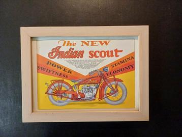 INDIAN Scout Motorcyle reclame poster afbeelding kader beschikbaar voor biedingen