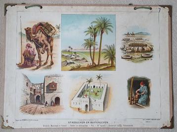 Schoolplaat van H.J. van Lummel, Stadsleven en buitenleven  beschikbaar voor biedingen