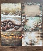 6 royale vellen papier met kerst achtergrond, Hobby en Vrije tijd, Scrapbooking, Ophalen of Verzenden, Nieuw, Papier of Karton
