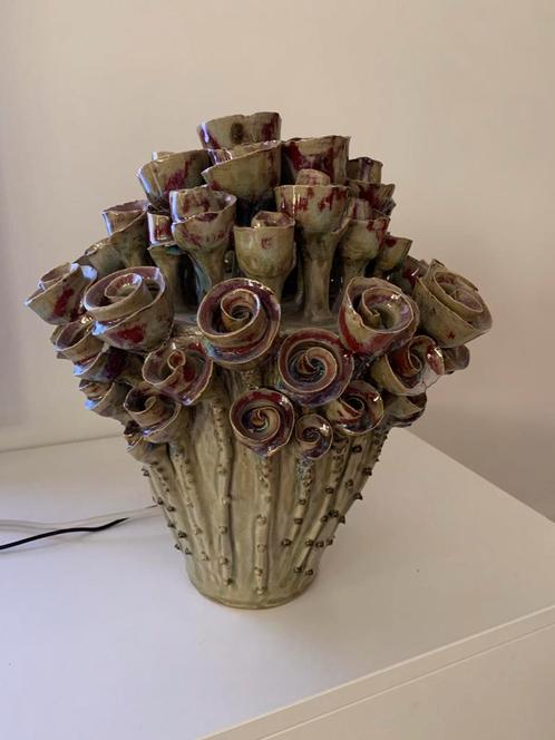 Des Pots vaas roosjes, Huis en Inrichting, Woonaccessoires | Kunstplanten en Kunstbloemen, Gebruikt, Binnen, Ophalen of Verzenden