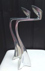 Twee vintage swan kandelaar aluminium chroom, Huis en Inrichting, Woonaccessoires | Kandelaars en Kaarsen, Ophalen of Verzenden