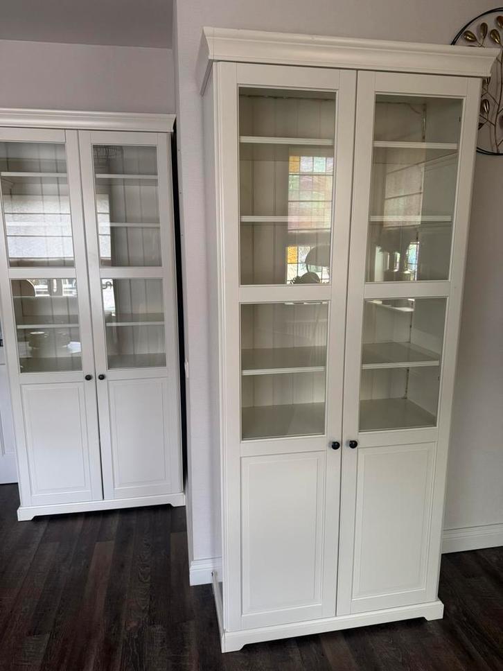 Liatorp IKEA Vitrinekast Wit/Crème.96x214cm, Huis en Inrichting, Kasten | Vitrinekasten, Zo goed als nieuw, 200 cm of meer, 50 tot 100 cm