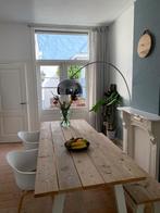 Eettafel en eetbankje steigerhout set, Ophalen, Gebruikt, 200 cm of meer, 50 tot 100 cm