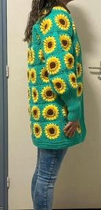 Handgemaakt granny square vest zonnebloem mt S/M, Kleding | Dames, Truien en Vesten, Ophalen of Verzenden, Zo goed als nieuw, Maat 36 (S)