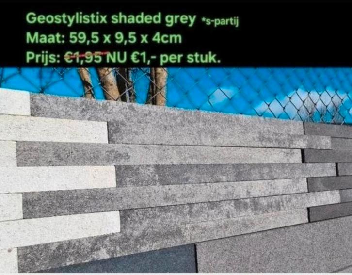Stapelblokken, metselsteen geostylistix shaded grey s-partij, Tuin en Terras, Bielzen en Borders, Nieuw, Blok, Beton, Minder dan 25 cm