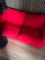 Rode zit-slaapbank, Huis en Inrichting, Banken | Bankstellen, Ophalen, Gebruikt, Minder dan 75 cm, Tweepersoons