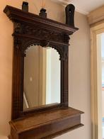 Antieke Spiegel met Laden - Prachtig Detail!, Verzenden, Rechthoekig, 50 tot 100 cm, 100 tot 150 cm