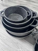 Set van granieten pannen en kookpotten – verschillende maten, Huis en Inrichting, Keuken | Potten en Pannen, Ophalen, Overige materialen