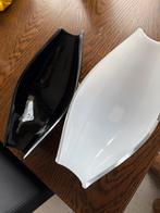 Hakbijl Glass Vazen Set - Zwart & Wit, Zwart, Ophalen of Verzenden, Minder dan 50 cm, Glas