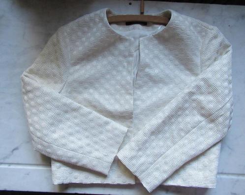 Esprit kort jasje met lurex, maat 40, Kleding | Dames, Jasjes, Kostuums en Pakken, Nieuw, Jasje, Maat 38/40 (M), Wit, Ophalen of Verzenden
