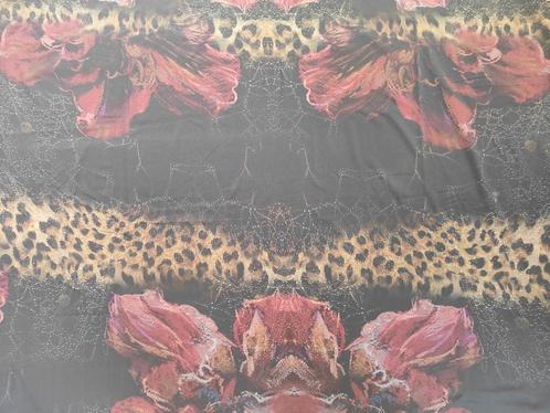 Panter abstract flower tricot katoen, Hobby en Vrije tijd, Stoffen en Lappen, Nieuw, Katoen, 120 cm of meer, 30 tot 200 cm, Ophalen of Verzenden