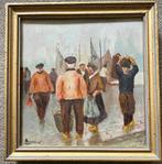 Klein schilderij Visserstafereel, Antiek en Kunst, Kunst | Schilderijen | Klassiek, Ophalen of Verzenden